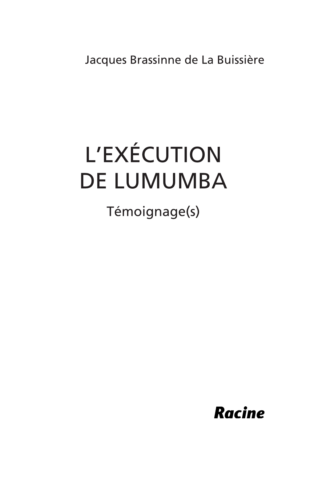 L'exécution De Lumumba