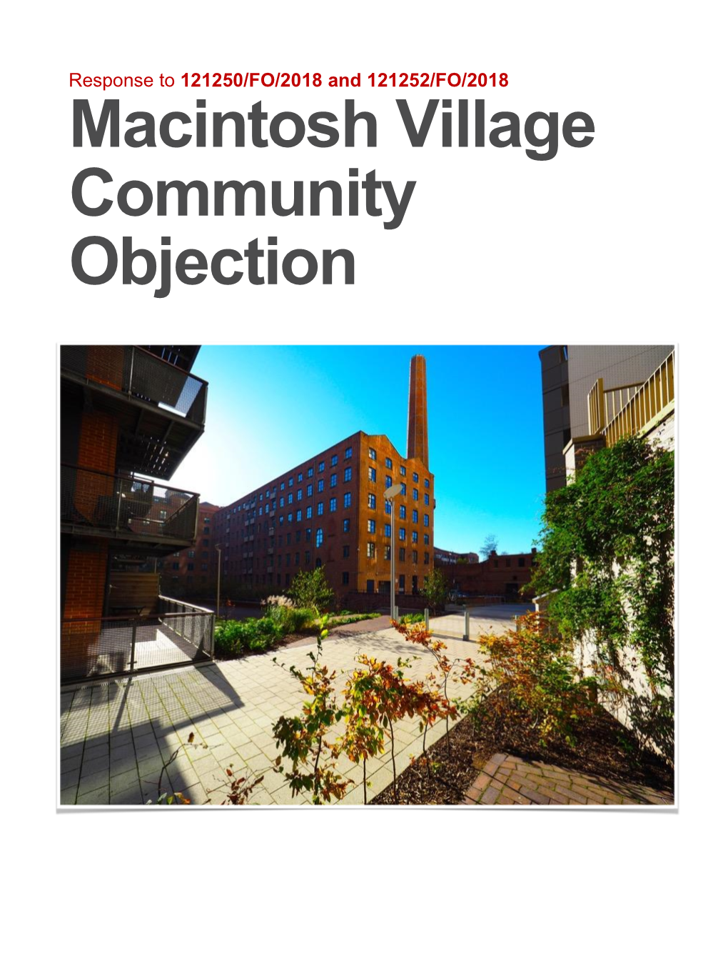 Macintosh Village Community Objection