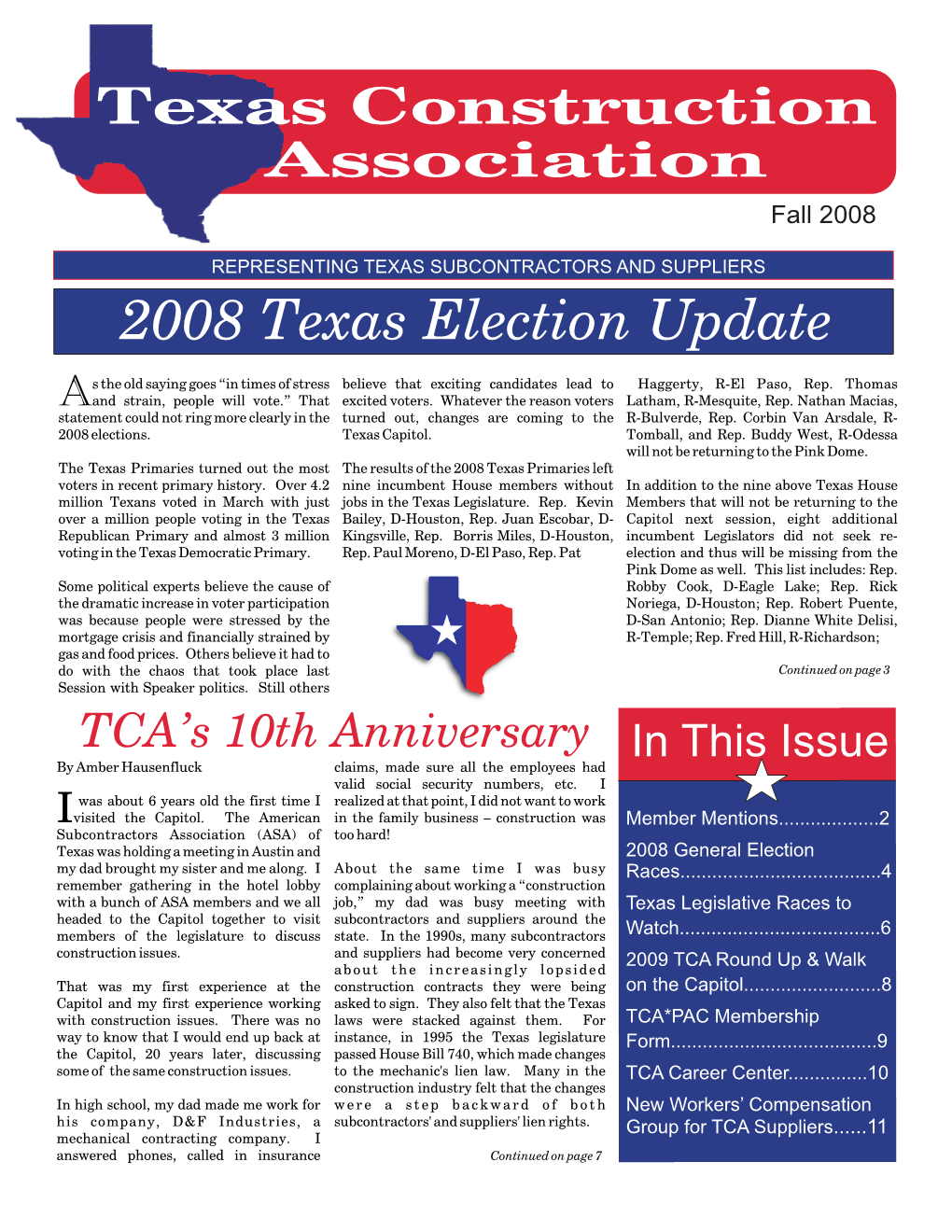 TCA Newsletter Layout Fall 2008