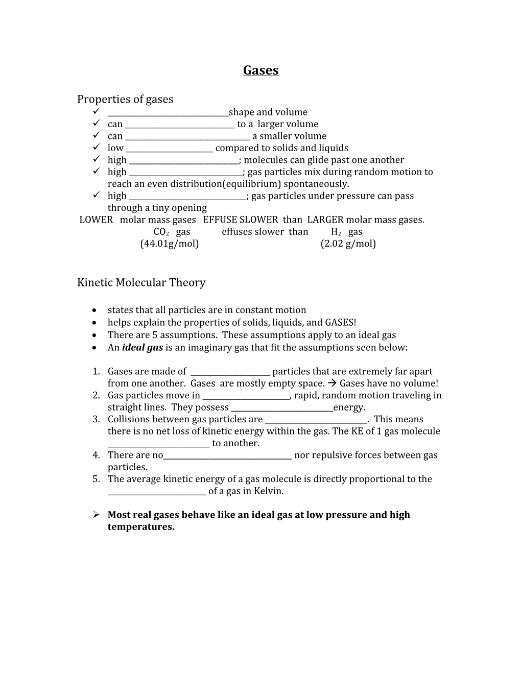 Properties of Gases