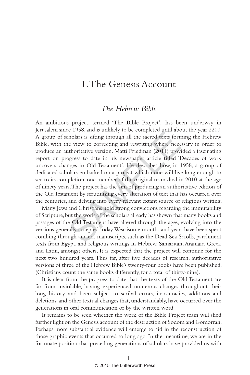 The Genesis Account