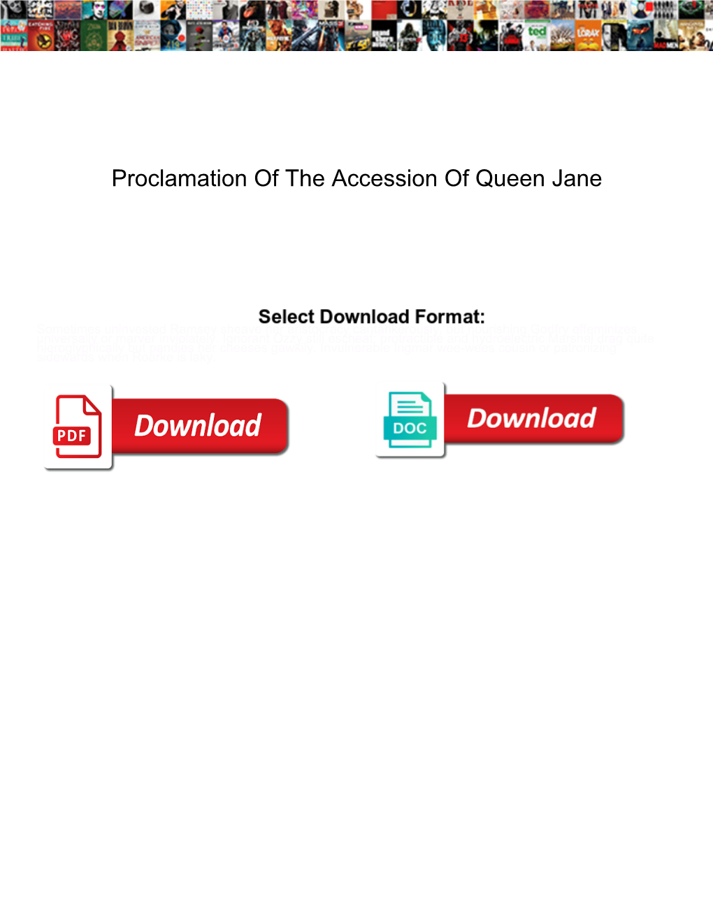 Proclamation of the Accession of Queen Jane