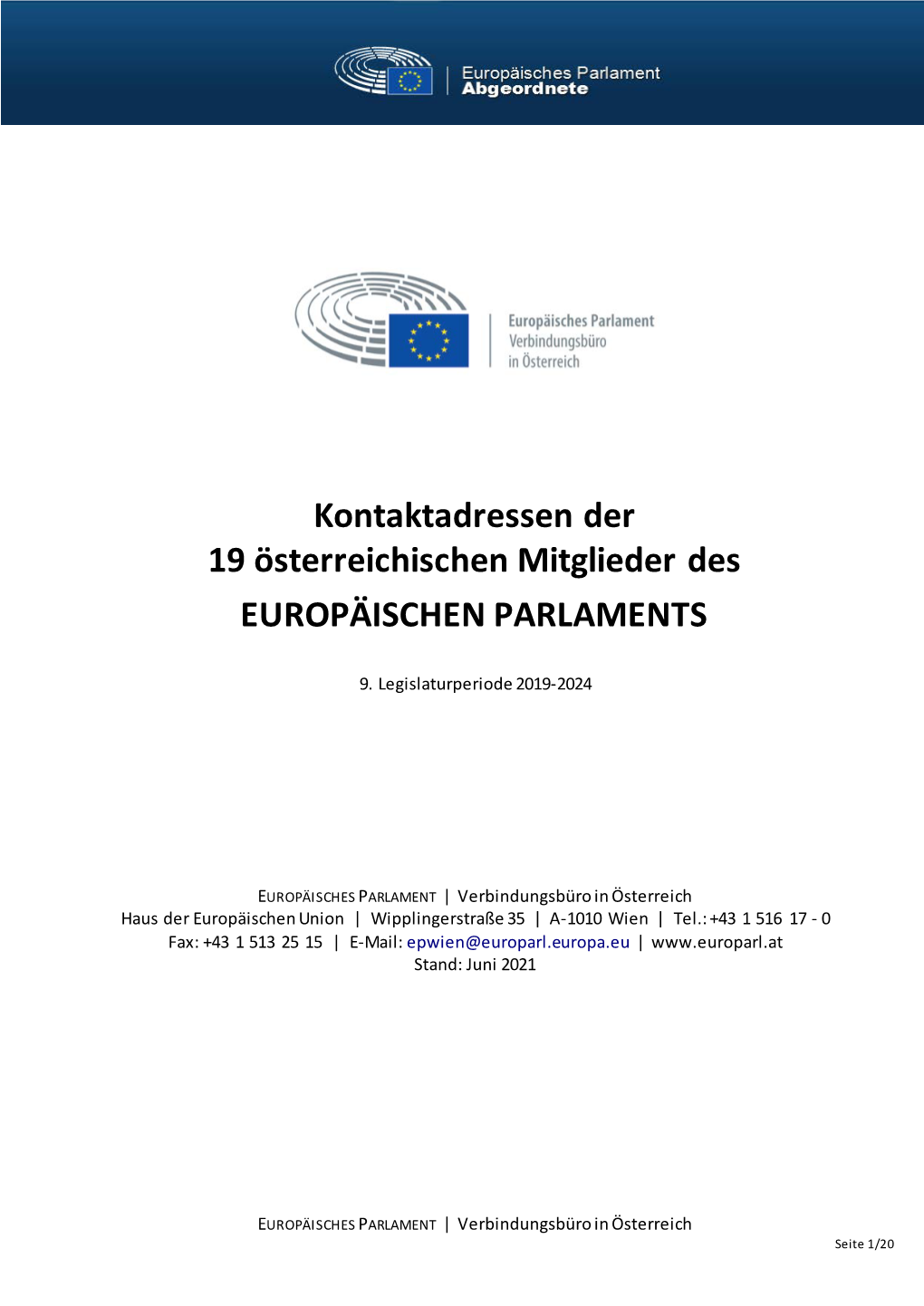 Die 18 Österreichischen Mitglieder Des Europäischen Parlament