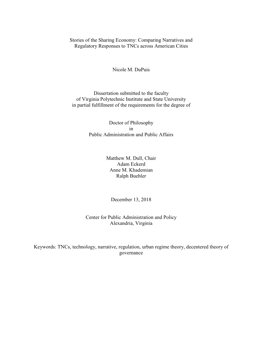 Comparing Narratives and Regulatory Responses to Tncs Across American Cities