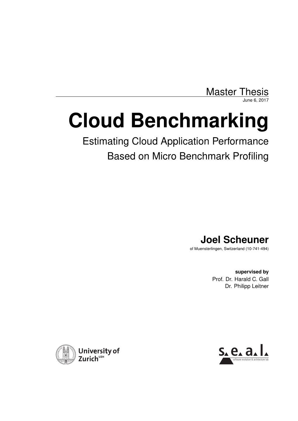 Cloud Benchmarking Estimating Cloud Application Performance Based on Micro Benchmark Proﬁling