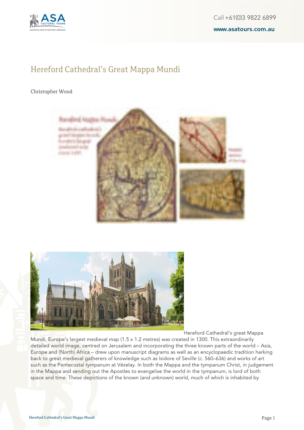 Hereford Cathedral's Great Mappa Mundi