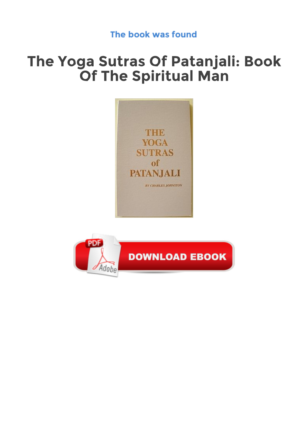 Free the Yoga Sutras of Patanjali: Book of the Spiritual Man Ebooks