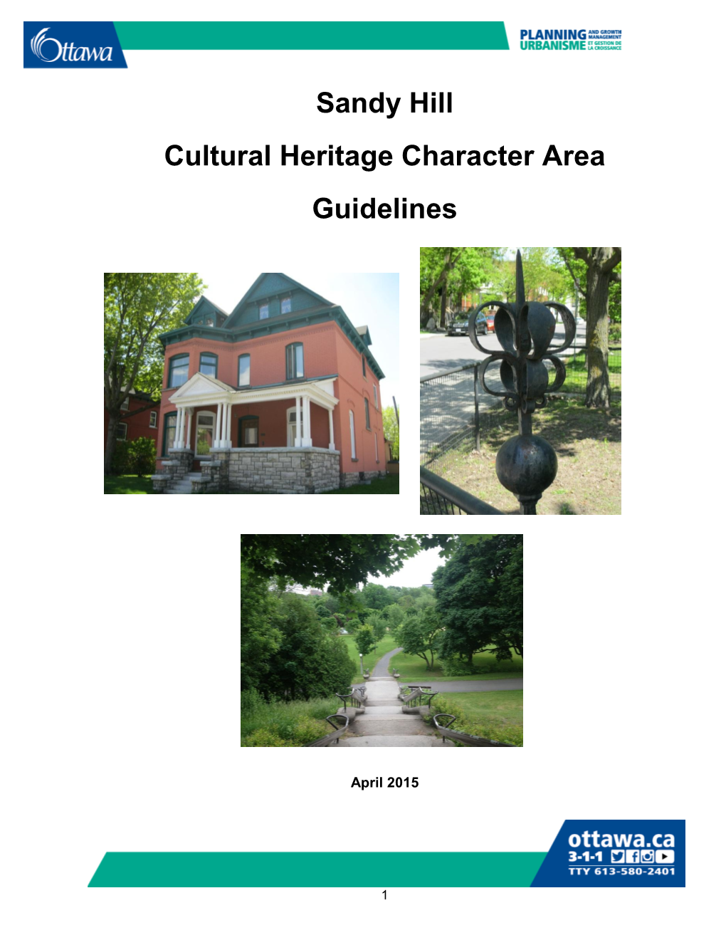 Sandy Hill Cultural Heritage Character Area Guidelines
