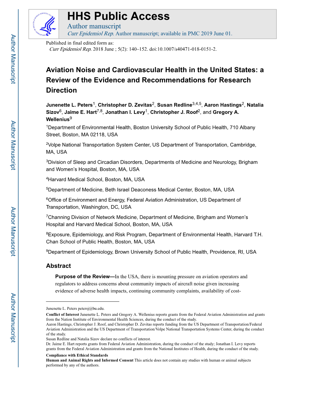 Aviation Noise and Cardiovascular Health in the United States: a Review of the Evidence and Recommendations for Research Direction