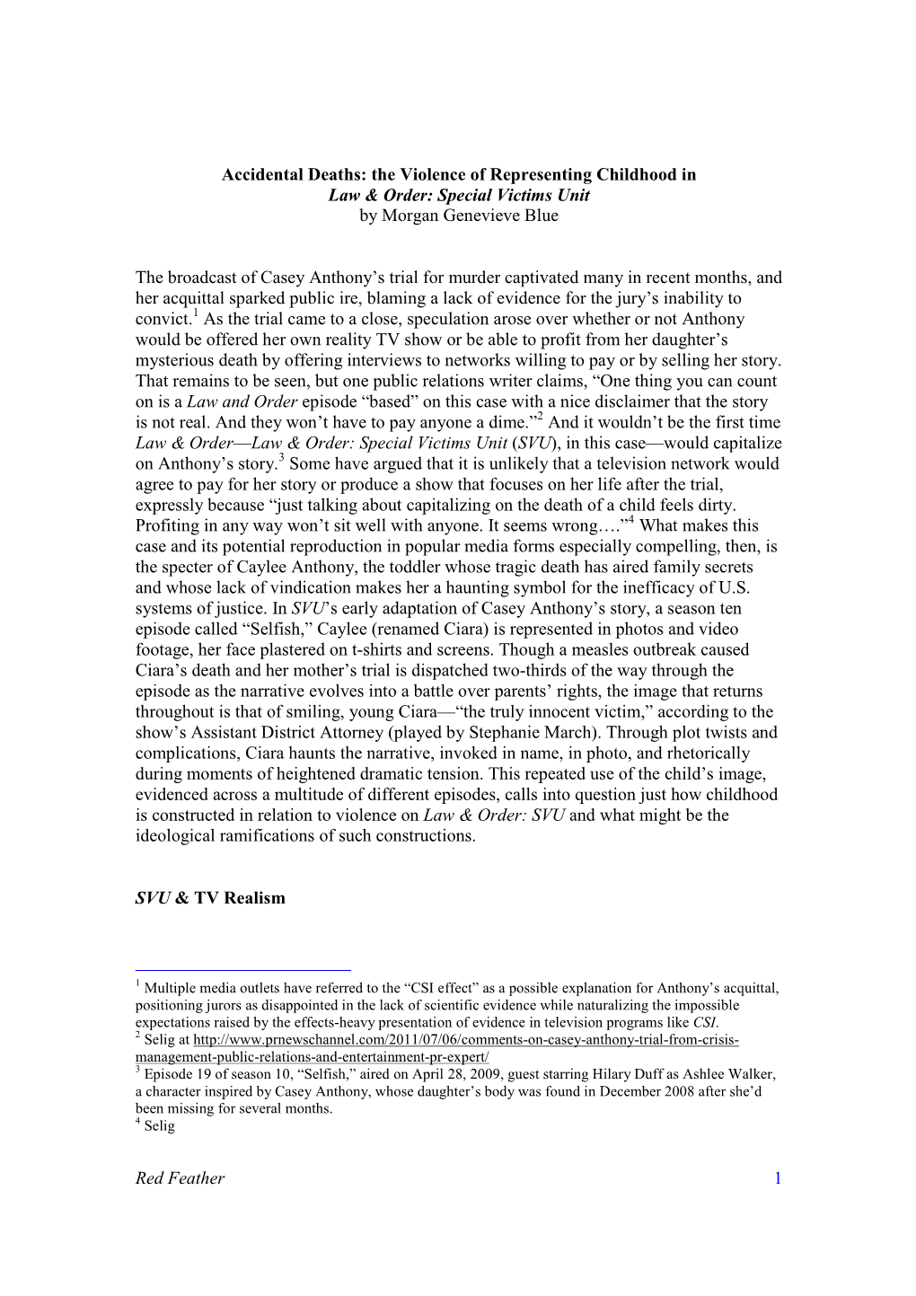 The Violence of Representing Childhood in Law & Order: Special Victims Unit by Morgan Genevieve Blue