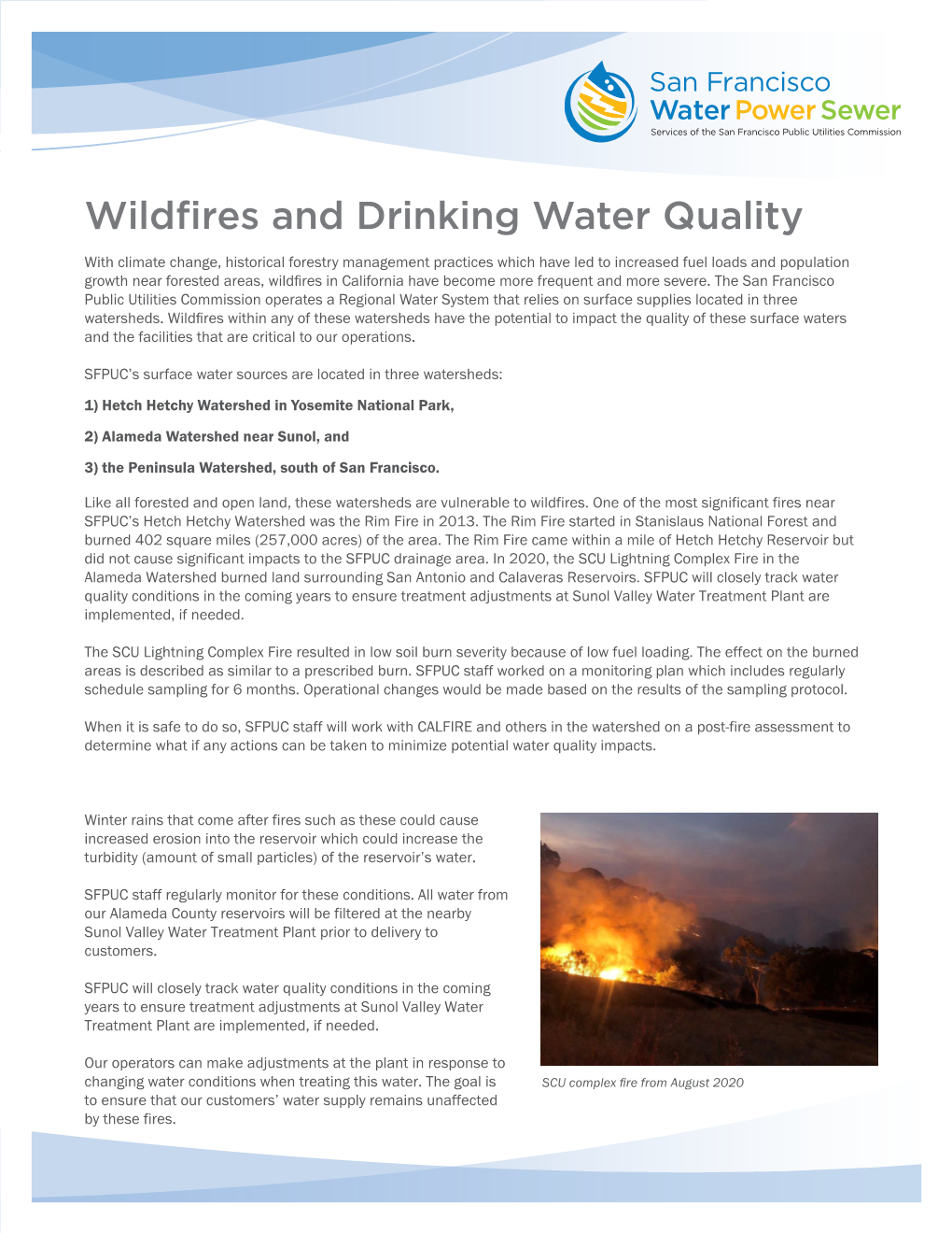 Wildfires and Drinking Water Quality
