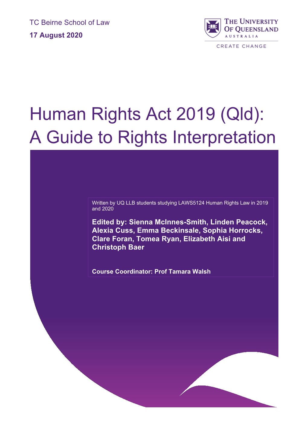 Human Rights Act 2019 (Qld): a Guide to Rights Interpretation