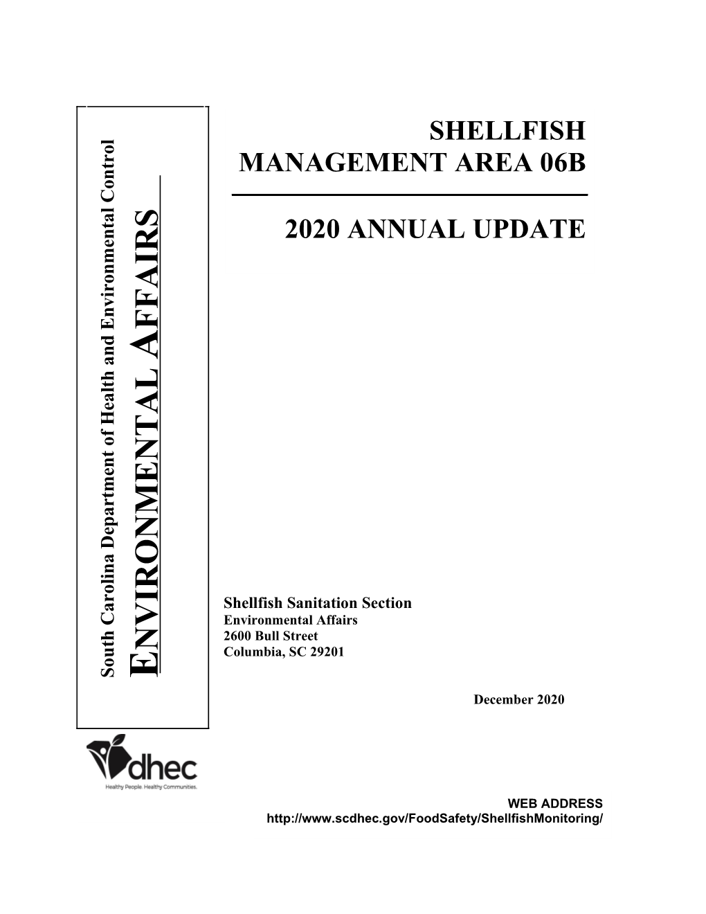 TABLE of CONTENTS Shellfish Management Area 06B Annual Update