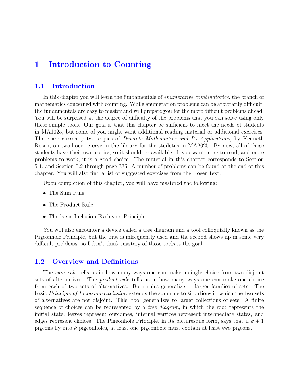 1 Introduction to Counting