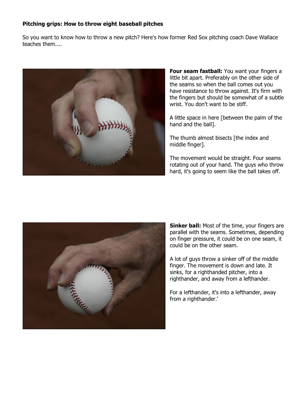 Pitching Grips: How to Throw Eight Baseball Pitches So You Want To
