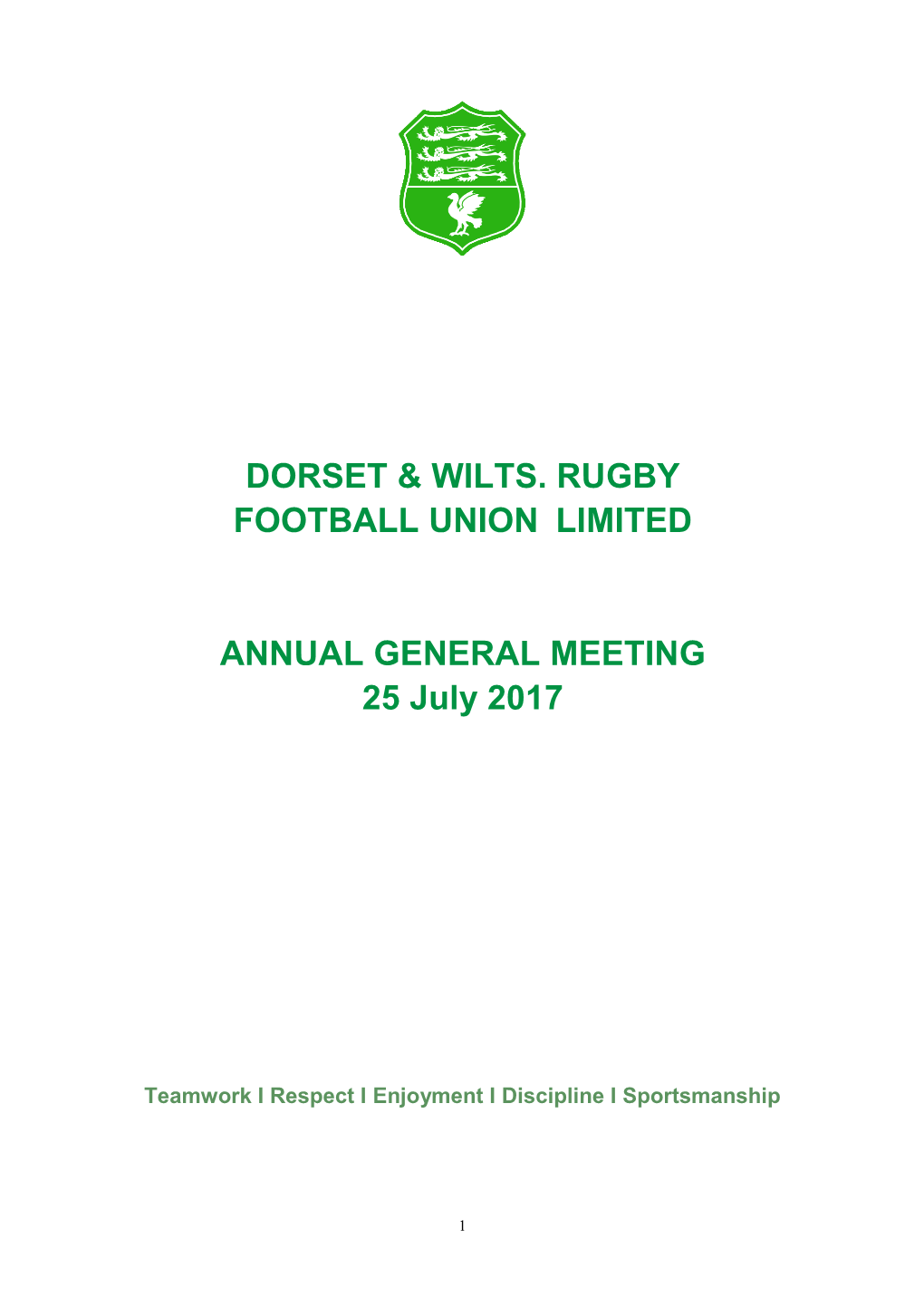 From : Clive Drake Chairman Dorset & Wiltshire RFU Competitions Sub