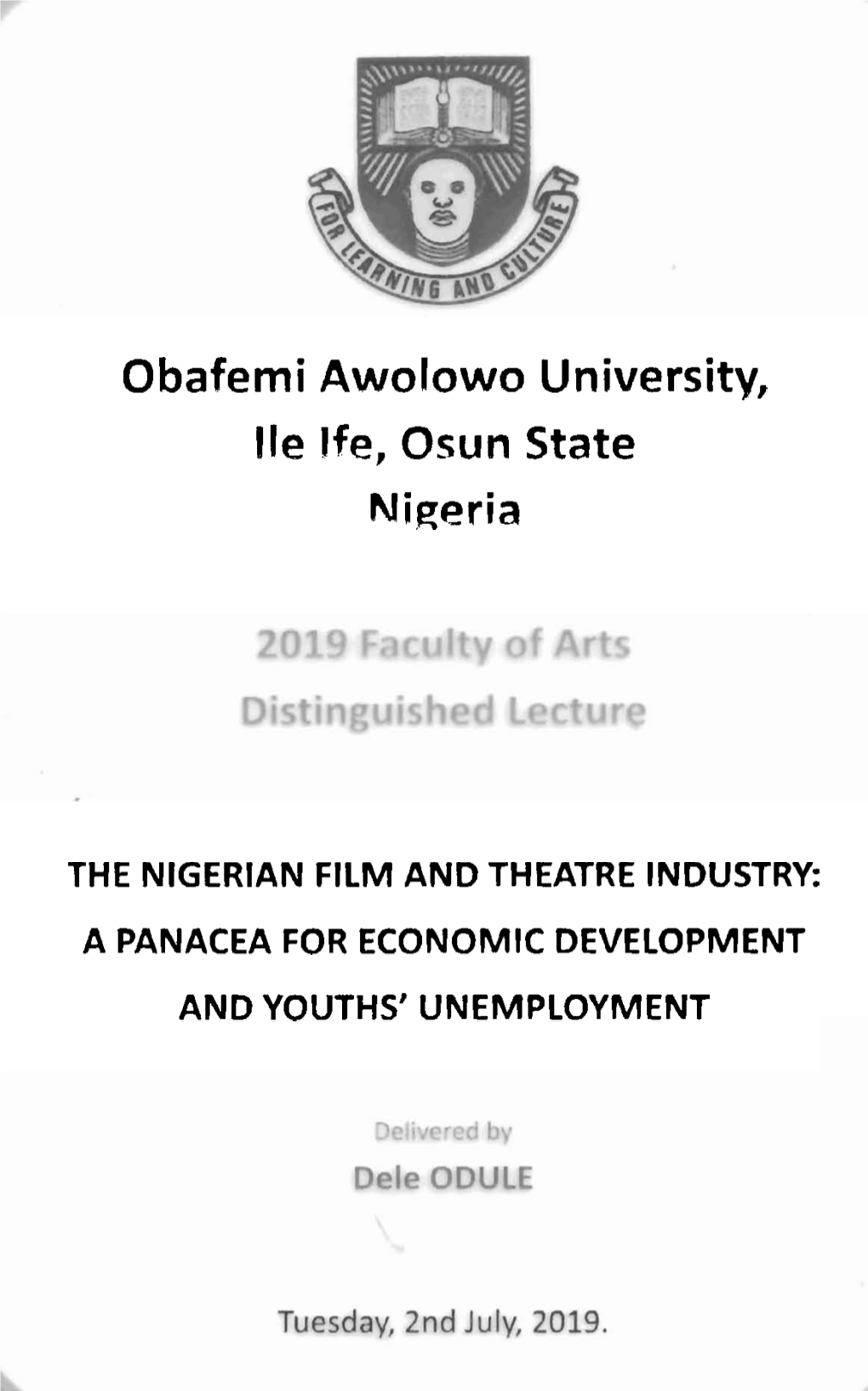 F the Nigerian Film and Theatre Industry