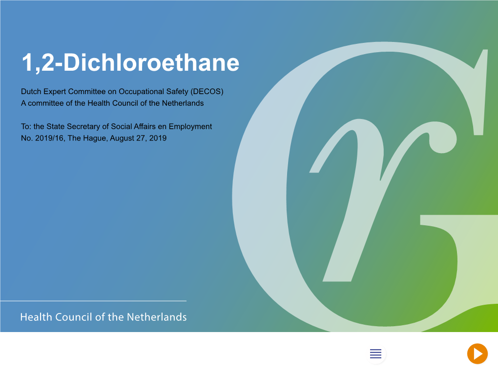 Advisory Report 1,2-Dichloroethane