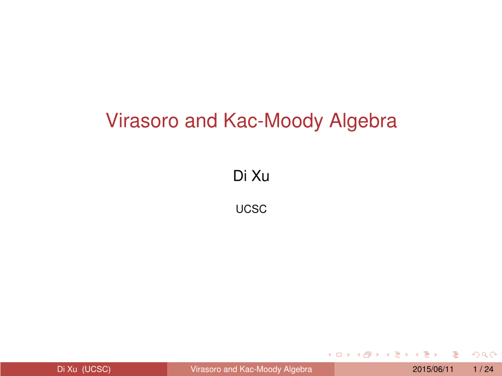 Virasoro and Kac-Moody Algebra