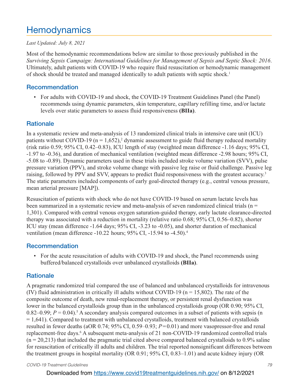Coronavirus Disease 2019 (COVID-19) Treatment Guidelines