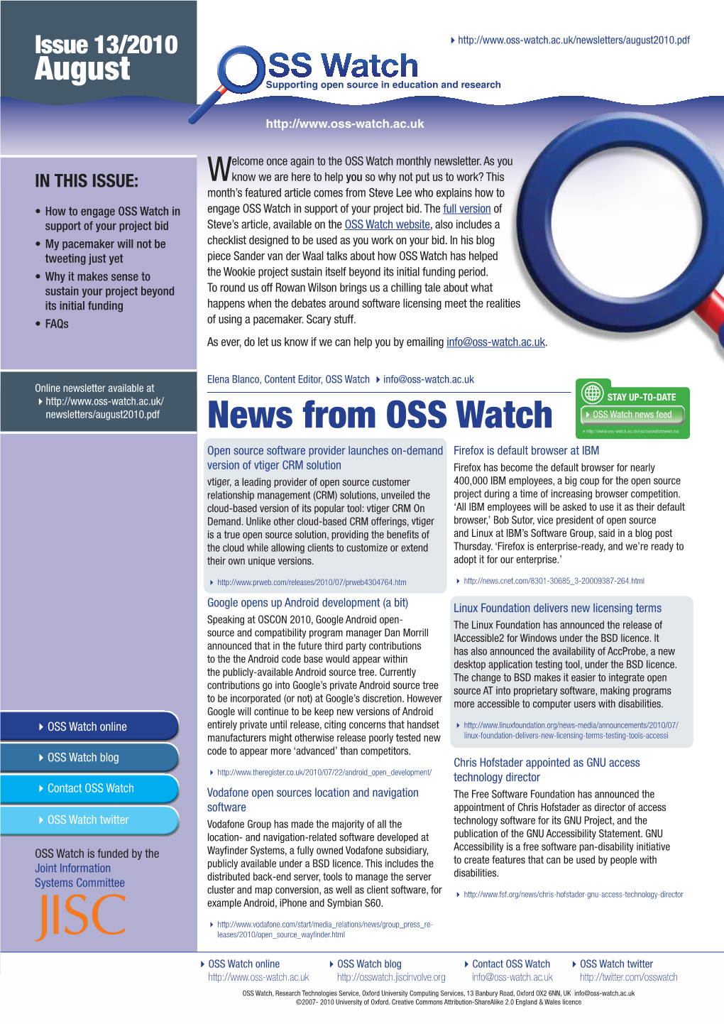 August 2010 Newsletter