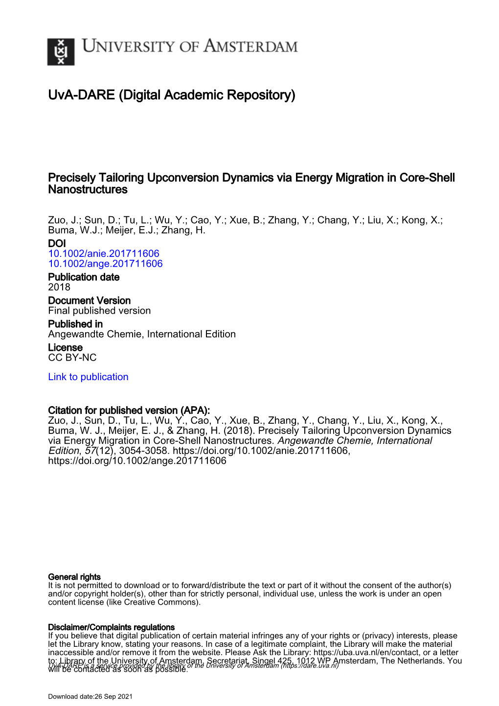 Precisely Tailoring Upconversion Dynamics Via Energy Migration in Core-Shell Nanostructures