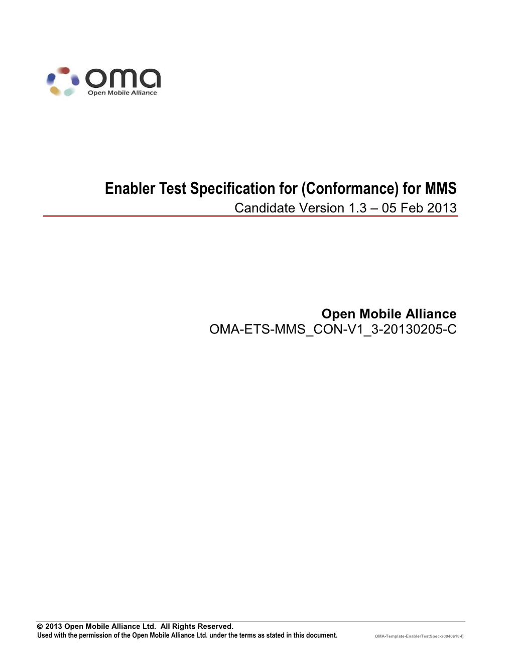 OMA MMS Enabler Test Specification