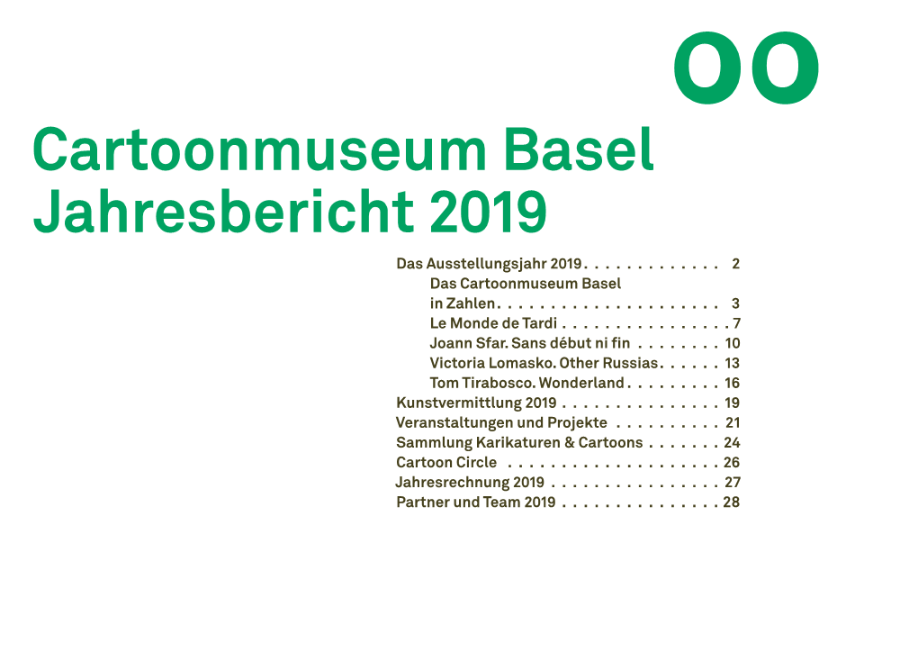 Cartoonmuseum Basel Jahresbericht 2019 Das Ausstellungsjahr 2019