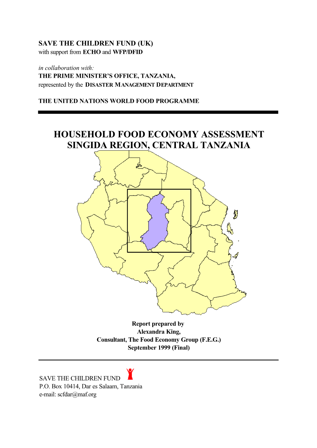 Household Food Economy Assessment Singida Region, Central Tanzania