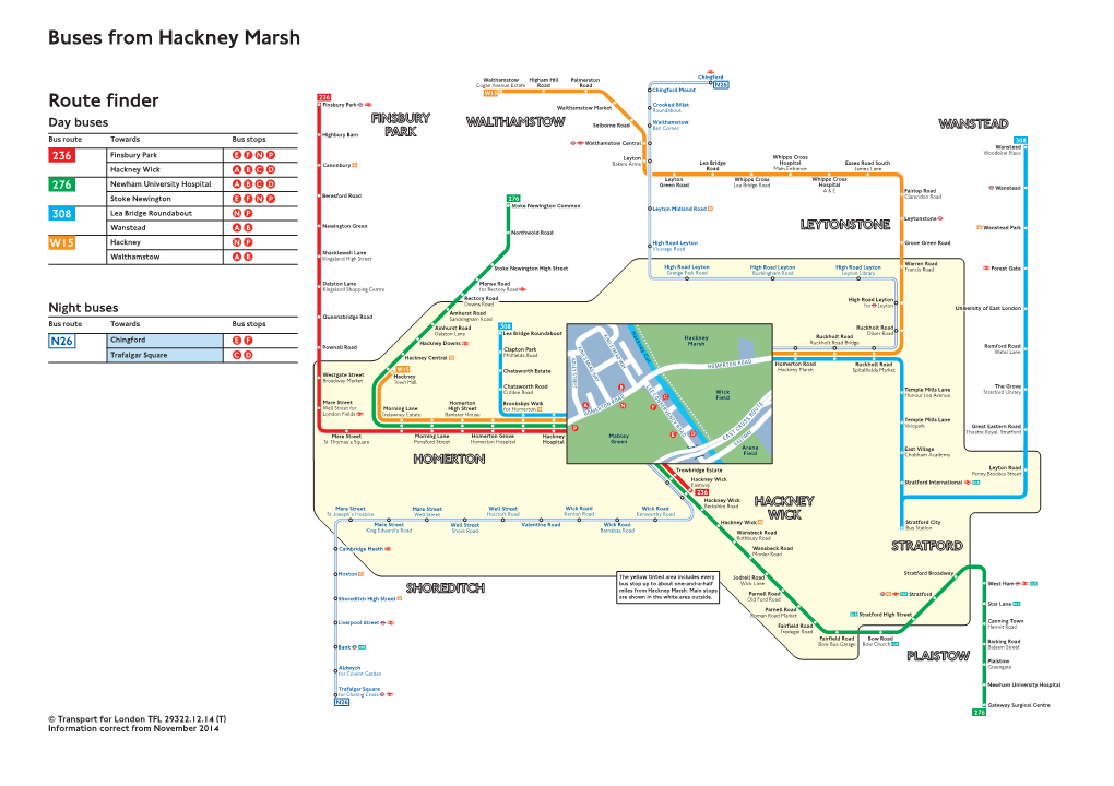 Buses from Hackney Marsh