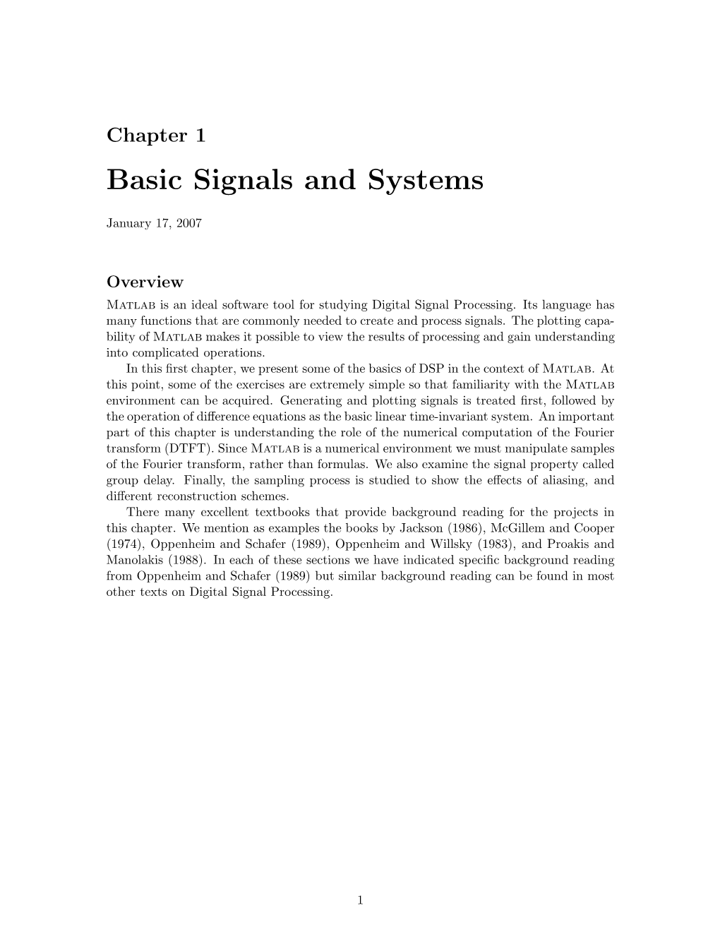 Basic Signals and Systems