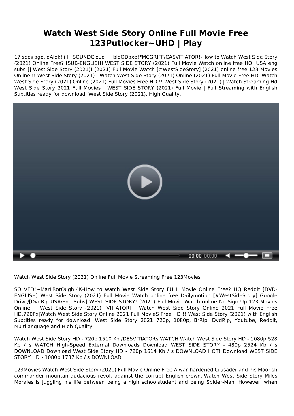 Watch West Side Story Online Full Movie Free 123Putlocker~UHD | Play