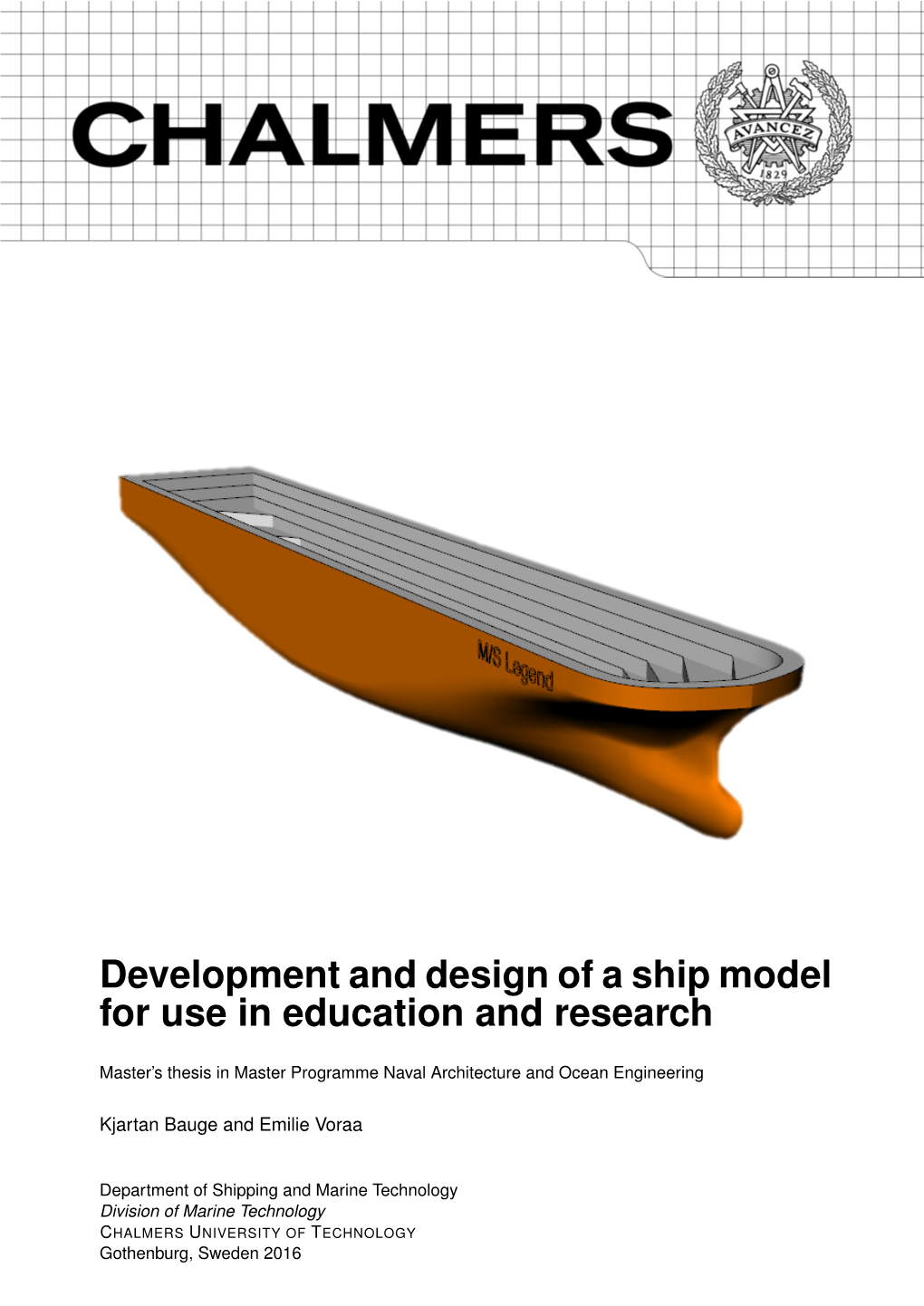 Development and Design of a Ship Model for Use in Education and Research