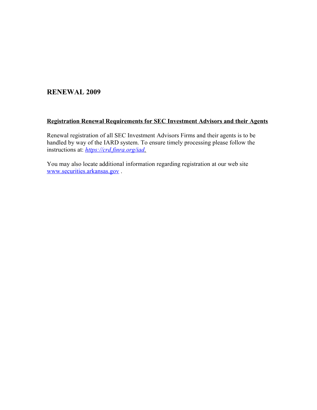 Registration Renewal Requirements for SEC Investment Advisors and Their Agents