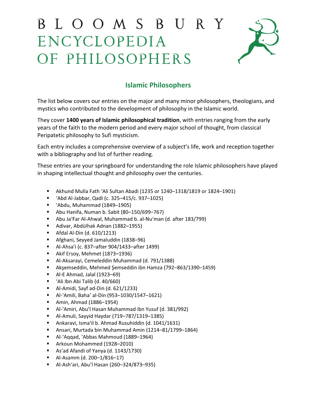 Islamic Philosophers