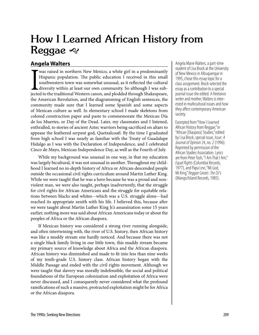 How I Learned African History from Reggae