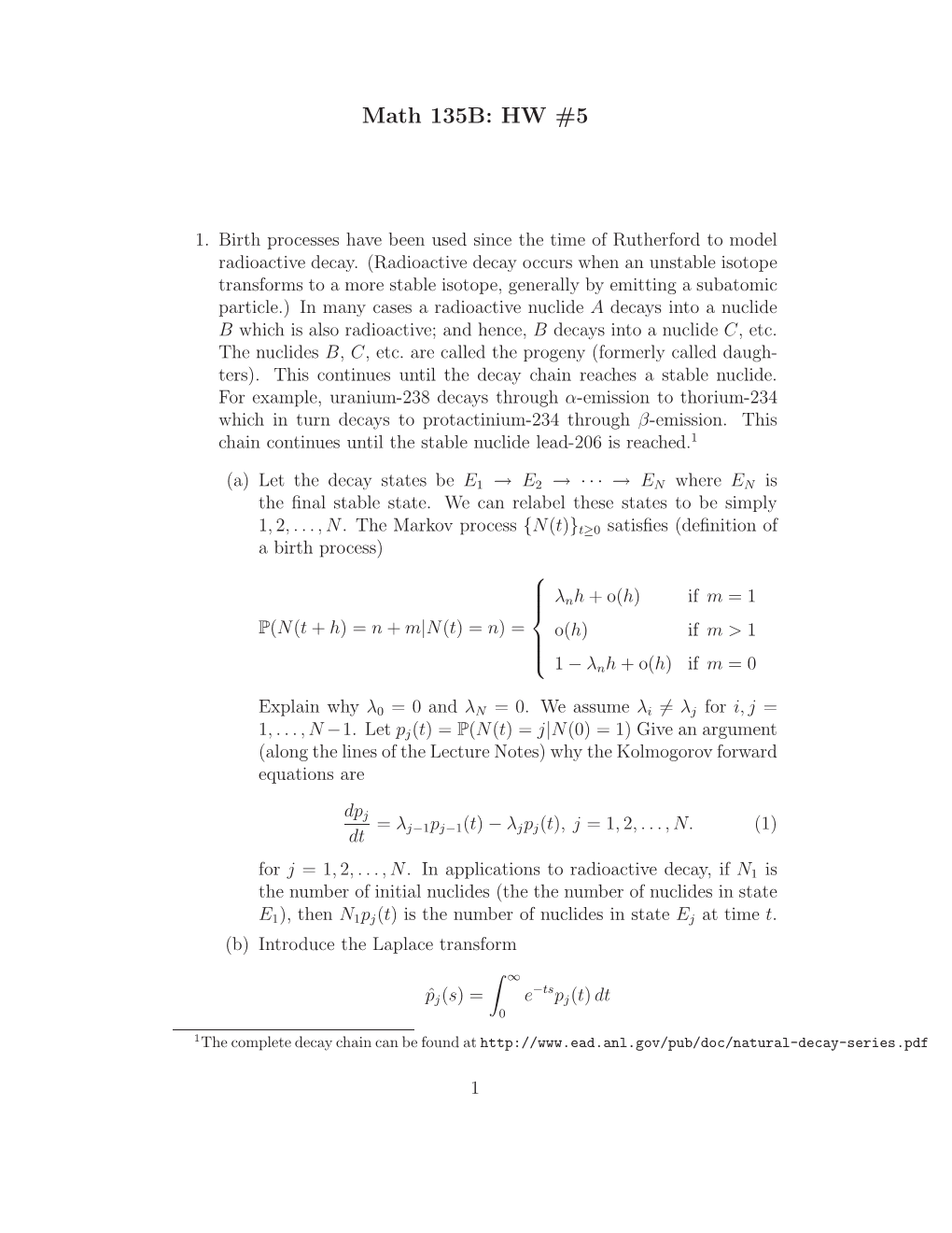 Math 135B: HW #5