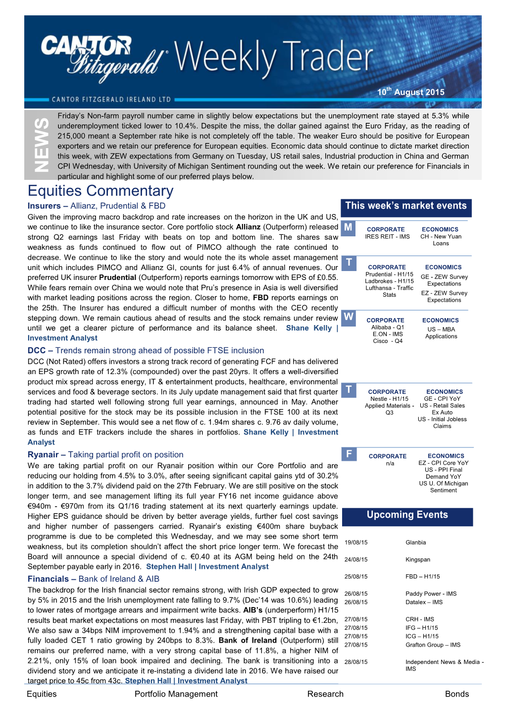 Equities Commentary