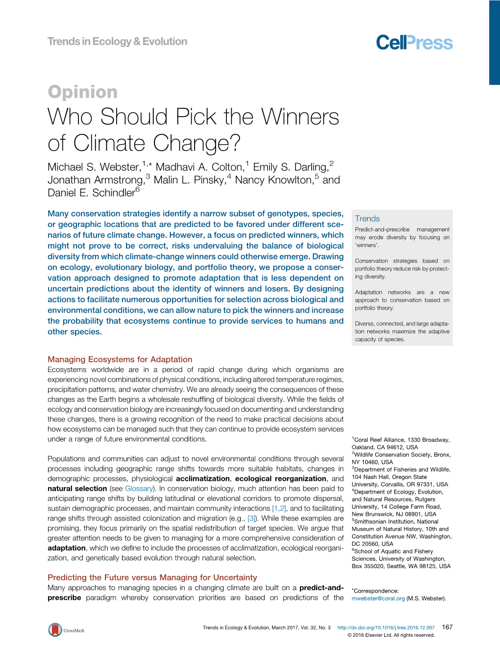 Who Should Pick the Winners of Climate Change? Michael S