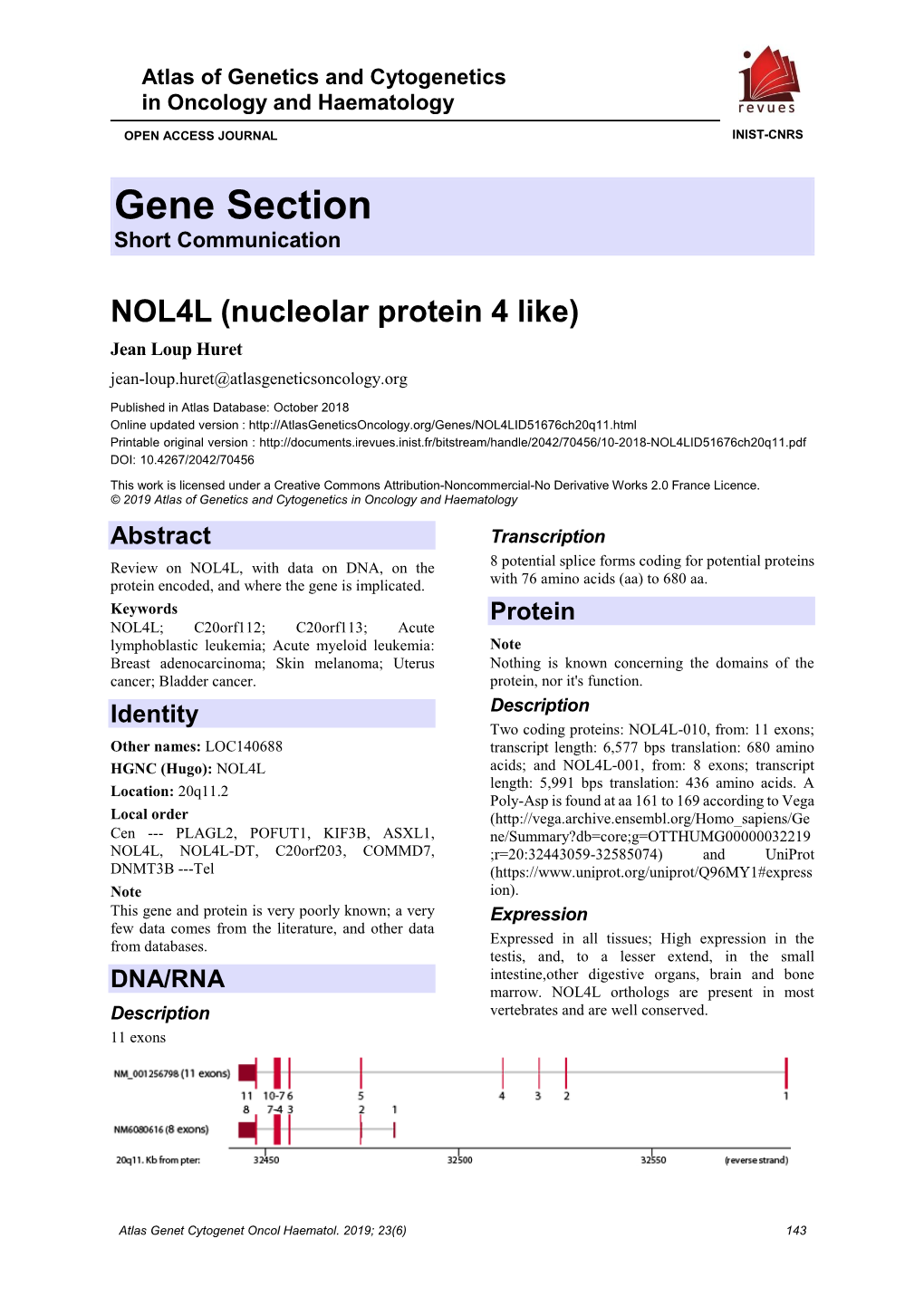 Gene Section Short Communication