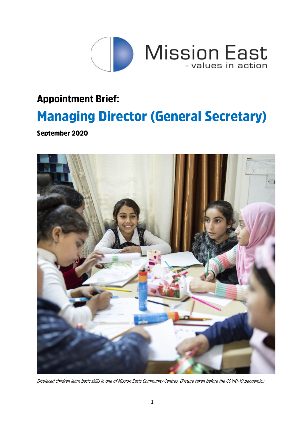 Managing Director (General Secretary) September 2020