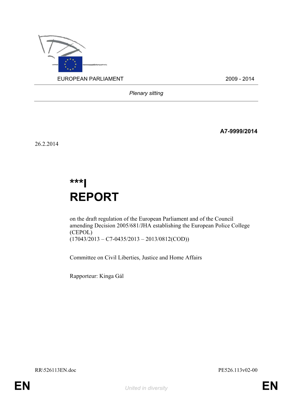 Civil Liberties Committee (LIBE) Report