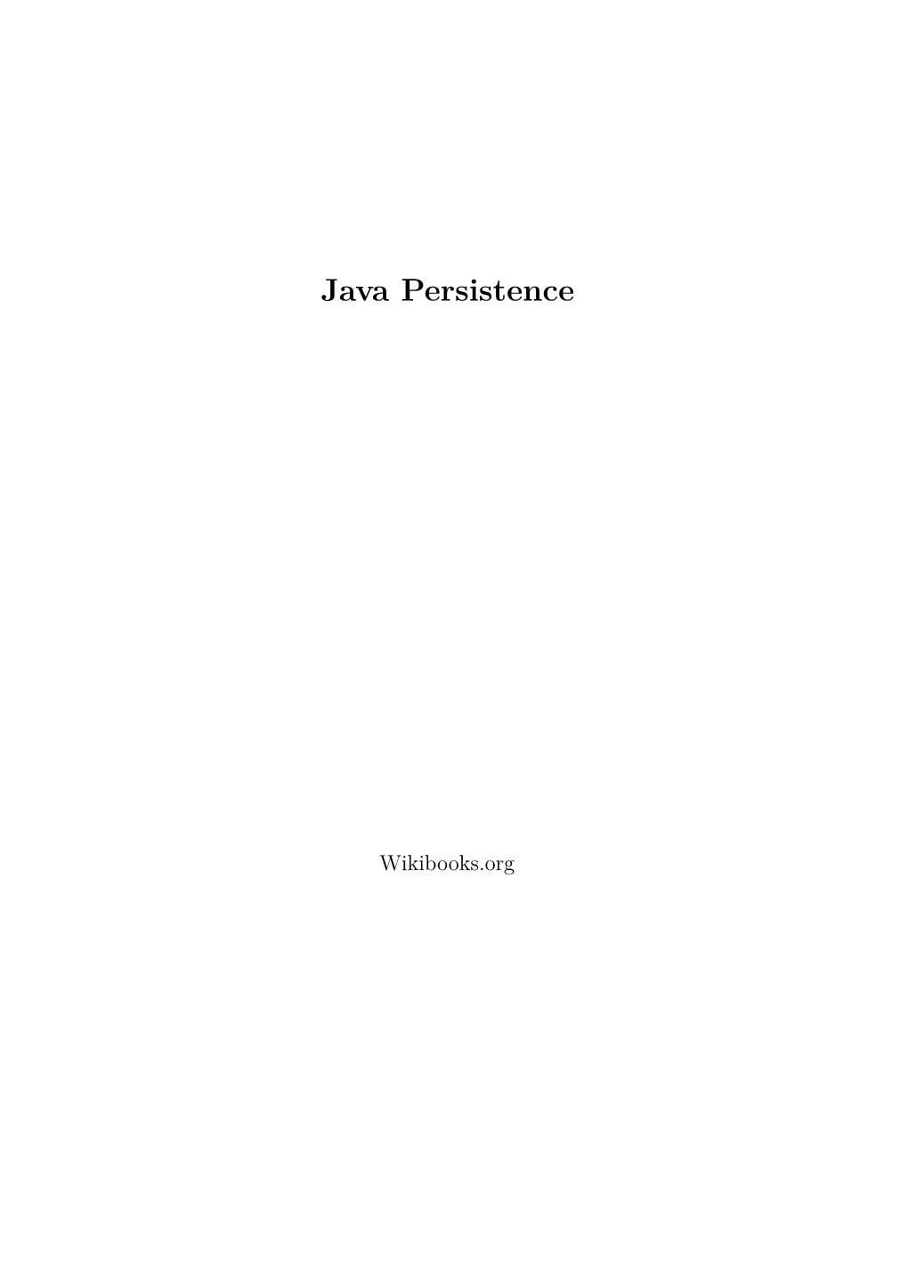 Java Persistence