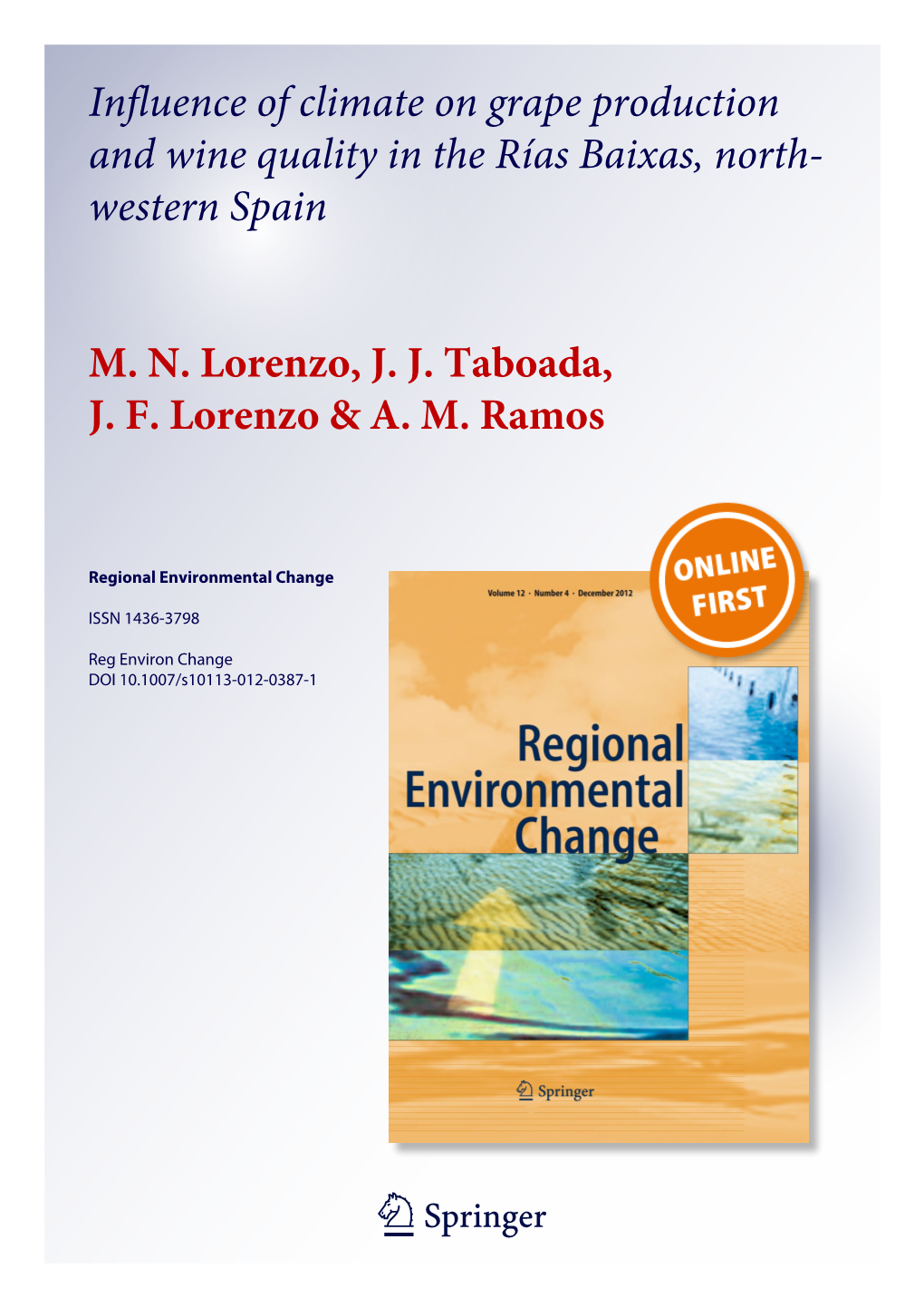 Influence of Climate on Grape Production and Wine Quality in the Rías Baixas, North- Western Spain