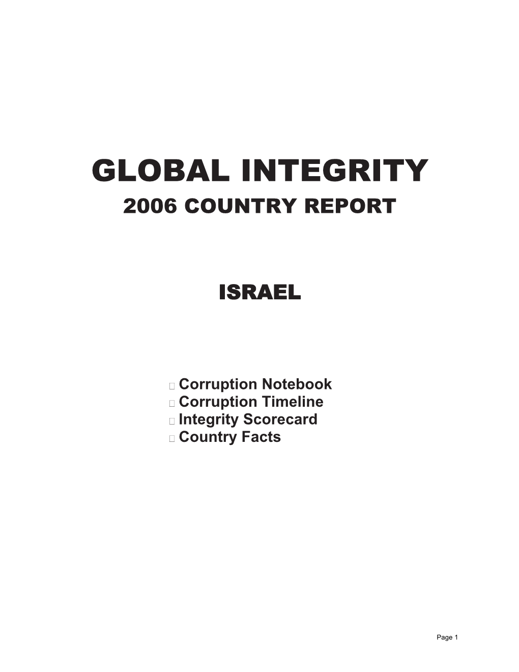 Global Integrity 2006 Country Report