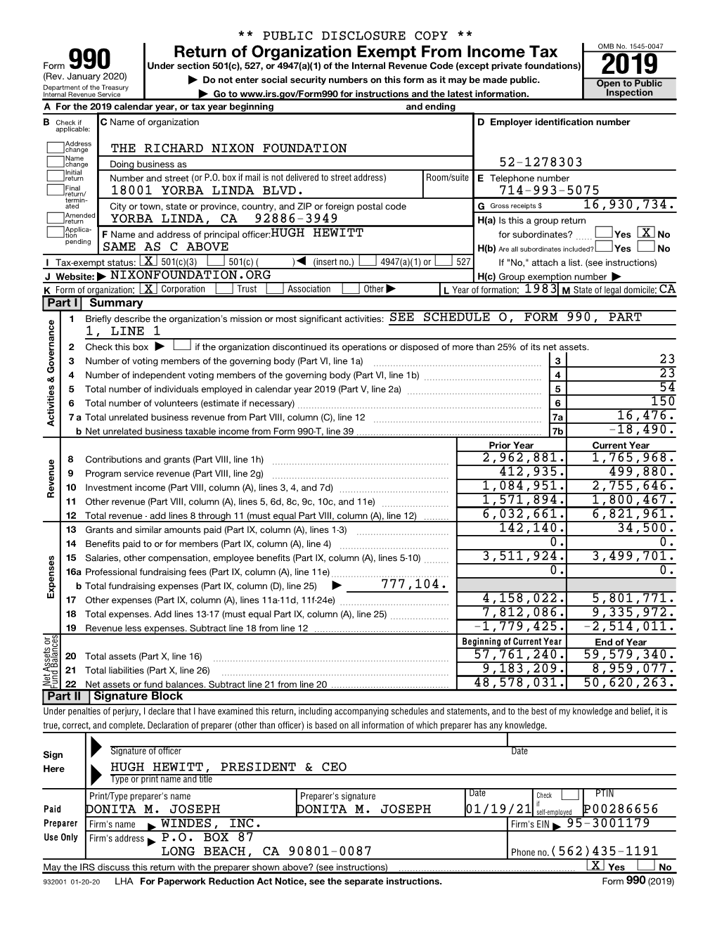 2019 990 and 990-T Tax Return