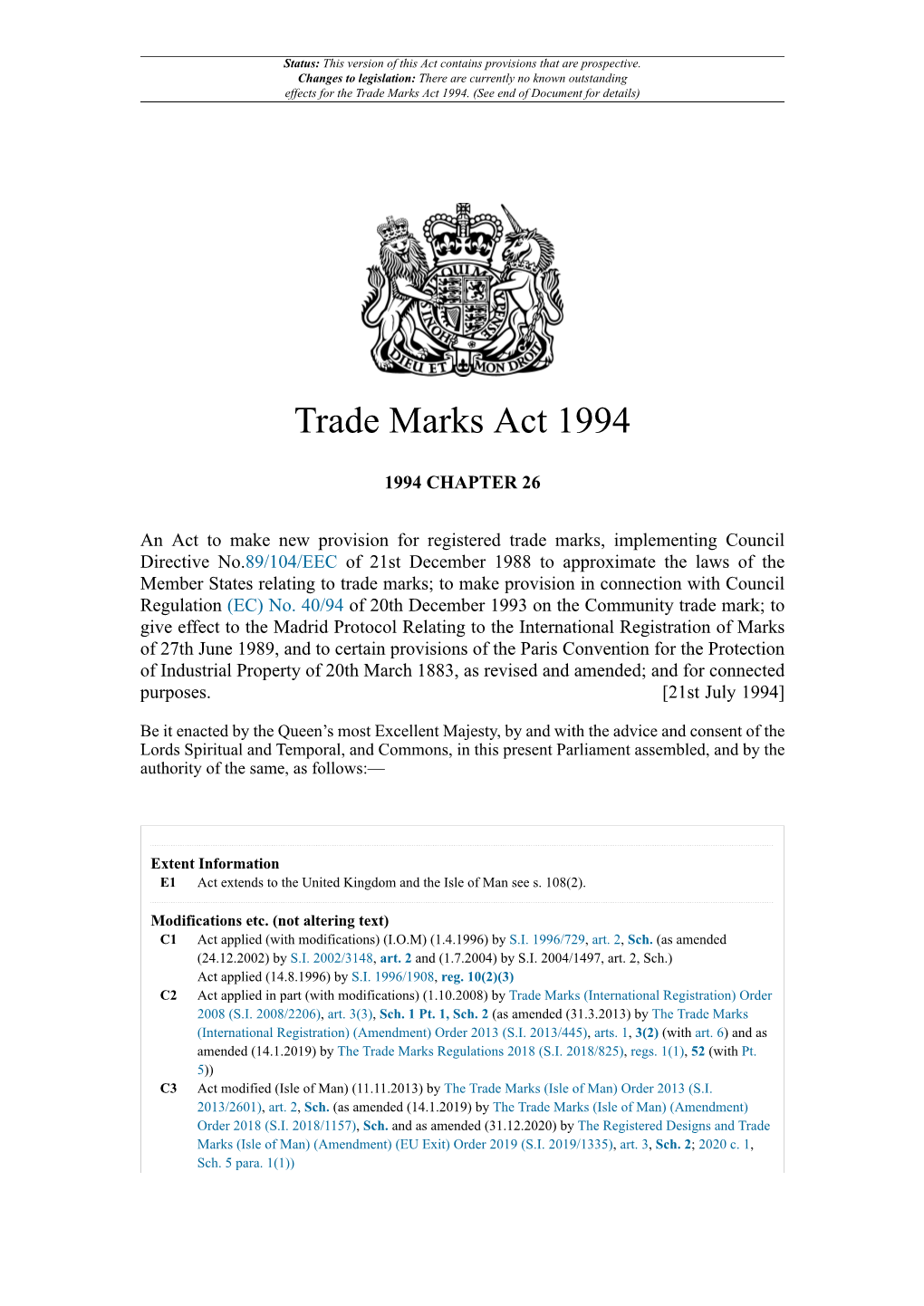 Trade Marks Act 1994