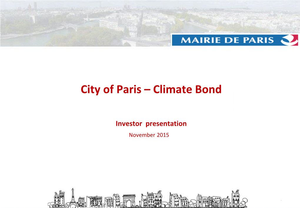 City of Paris – Climate Bond