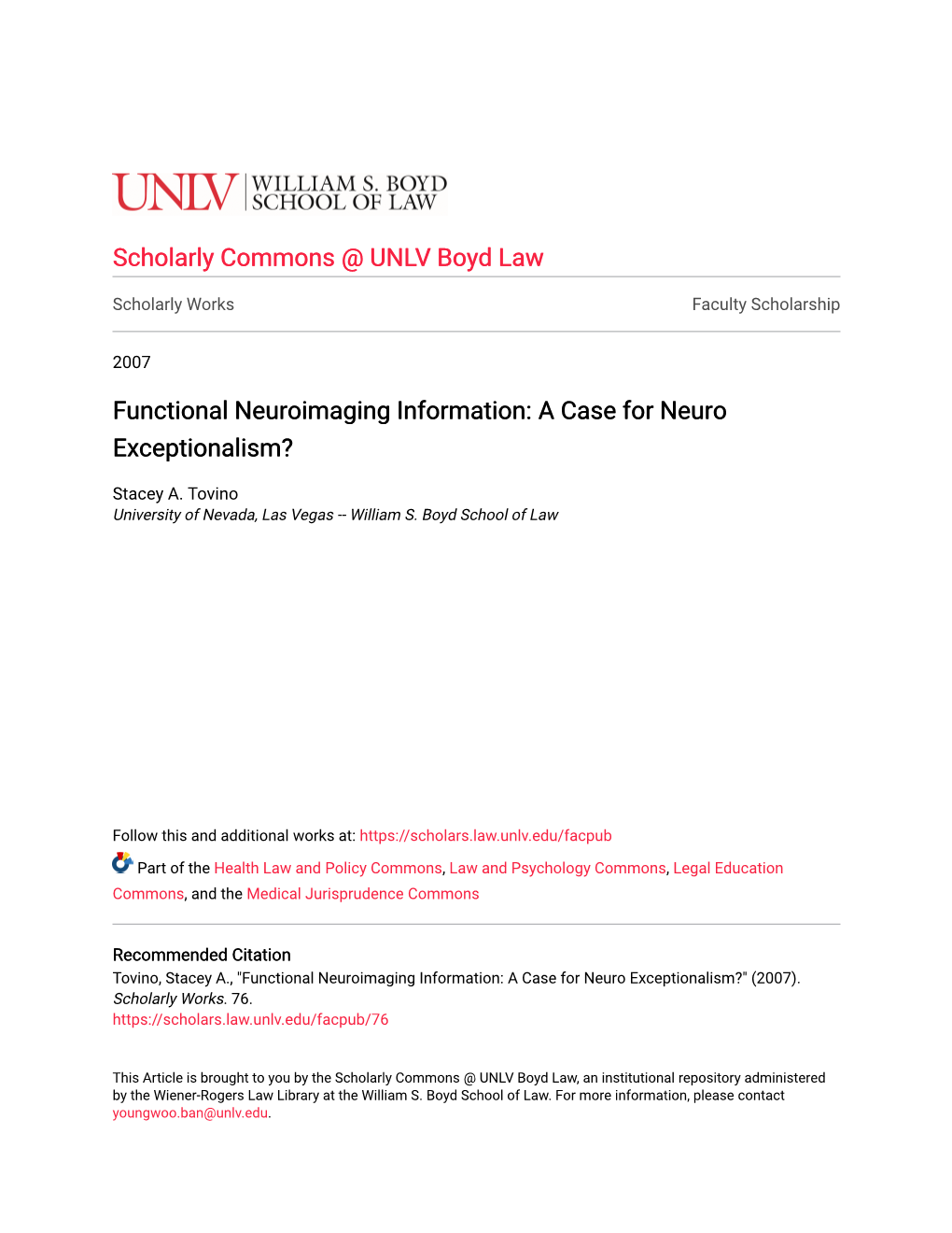 Functional Neuroimaging Information: a Case for Neuro Exceptionalism?