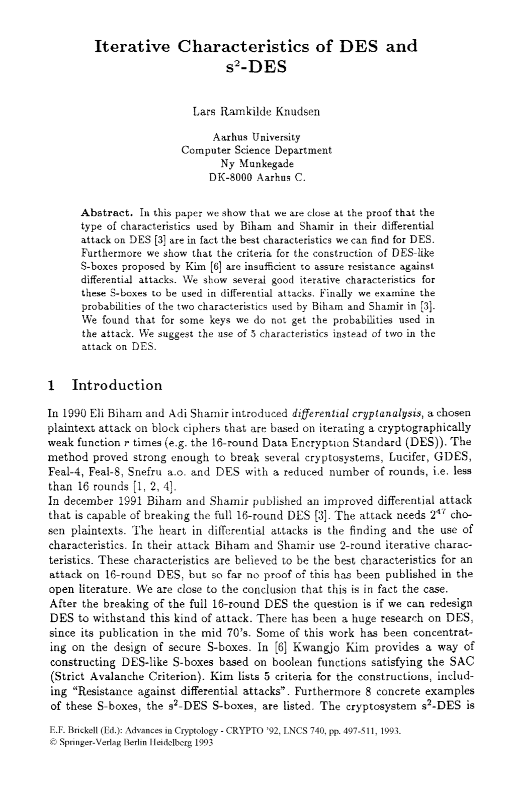 Iterative Characteristics of DES and S”-DES